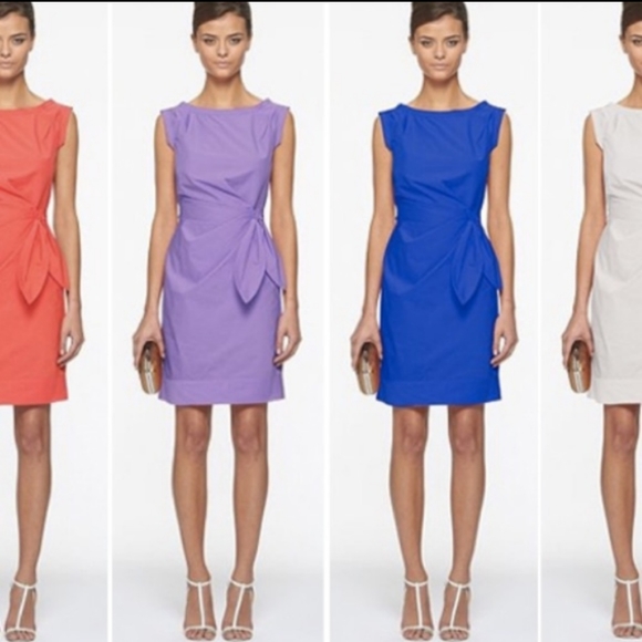 SUNSHINE YELLOW dvf Della side tie sheath dress 6 M - Picture 3 of 5